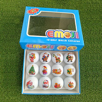 New golf double layer Christmas Children card color gift practice white ball putt next game course