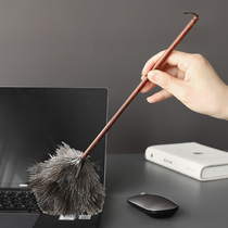 At the beginning of the art red sandalwood mini ostrich hair dust removal small duster chicken feather Zenzi household gap dust removal cleaning artifact