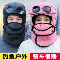  Lei Feng hat mens and womens winter Northeast plus velvet thickened warm hat outdoor riding electric motorcycle windproof fishing hat