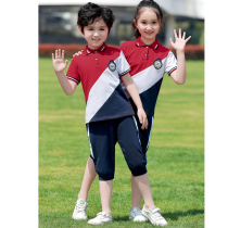 Kindergarten school uniform Summer uniform Short sleeve pants suit Sports clothing Summer sports childrens activities Class clothes Garden clothes