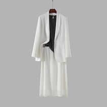 Elegant Encounter Blue - collar Double - deck Silk - suit commuter suit - suit elegant straight body skirt suit