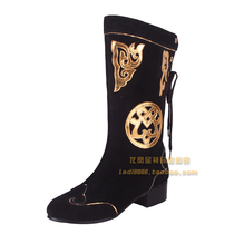 Ladies Mongolian boots pure leather handmade high-end Mongolian shoes black authentic Mongolian boots