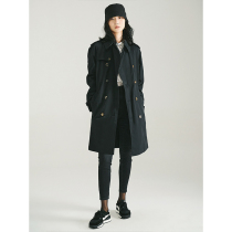 Small Worms High Set Day * Ben Imported Full Memory Fabric Solid Cut Classic Double Row Buttoned With Wind Coat Jacket
