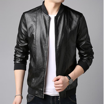Support Chinese goods national tide official website flagship store fashion leather jacket 2021 autumn and winter new leather men Korean version