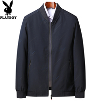 Playboy middle-aged jacket male spring and autumn casual dad spring coat middle-aged mens baseball collar top