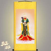 Wusheng old mother portrait Wujiu old mother statue painting dojo worship decorative painting scroll shaft hanging painting can be customized