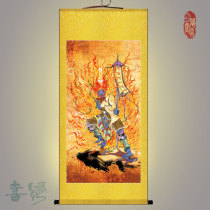The portrait of the face-burning the Buddhism the incarnation of the Ghost King the silk scroll painting the water and land painting