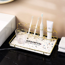 Nordic washroom shelf Electric teeth toothbrushing cylinder washing cup containing shelve Toothbrush Silicon Algae Clay Shelf