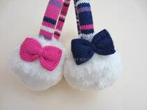 European and American big-name counter foreign trade original single winter stripe bow childrens earmuffs