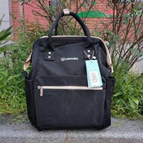 Leakage light mommy bag double shoulder diaper bag computer bag backpack multifunctional large capacity mother and baby bag dad than black