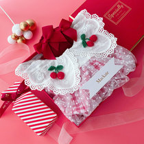 Little cherry baby gift box set to send newborn full moon gift 100 days old cotton twin dress skirt