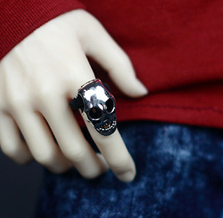 taobao agent 3 points/17/uncle BJD.SD baby with accessories and jewelry simple ancient silver skull ring ~