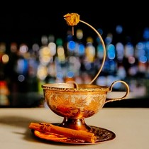 Wine creative bamboo cocktail sign decoration curved long wine needle Martini red bamboo stick one-time craft sign