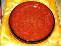 Fuzhou Lacquer * Fuzhou Traditional lacquerware needle engraving Flower (Feng Year pan Fruit bowl) Wood lacquerware 240mm