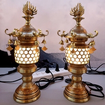 Ji yuan Buddha front lamp Taiwan pure copper shrine lamp sea Tibetan Temple sea Tibetan lamp led Lotus lamp rich lamp long light