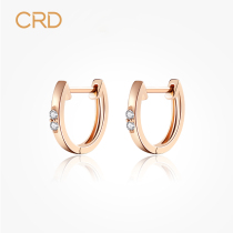  CRD Claiti 18K rose gold diamond stud earrings ear buckle female real diamond earrings ear stickers earrings official
