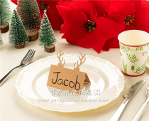 20 Hollow Christmas Antlers Seat Card Christmas Custom Table Card Name Taiwan Card Party Seat Card Table Card