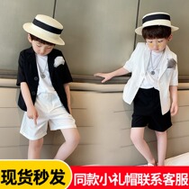  Childrens small suit suit suit boys summer Korean version of the British style small suit dress shorts three-piece suit tide