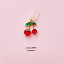 Cherry cute mobile phone dust plug earphone hole pendant iphone12 charging port typeec Huawei Universal Rhinestone