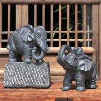 Stone Elephant pair Feng Shui Elephant Doorway View Door Stones Home Handicraft Water Suction Small Elephant Pendulum Pieces Jiaxiang Elephant Stone Sculpture
