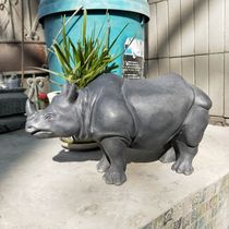 Rhino blue stone unicorn animal Town House Zhaocai home Stone round carving small ornaments Jiaxiang stone carving crafts