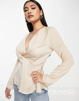 05 05 01 2022 trendguided womens dress new V neckline waist long sleeve 100 lap shirt