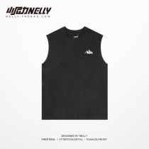 Little Nichli Sports Vest Men Tide Card Fitness Kan Shoulder Loose Personality Trend Summer Pure Cotton Outwear Sleeveless T-Shirt