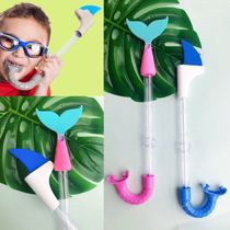 Childrens pink mermaid shark shape Wet breathing tube free latent fish tail soft non-toxic silicone Blue