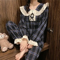 New pajamas Womens Spring and Autumn long sleeves Princess wind ins students cute autumn ladies home clothes two-piece set