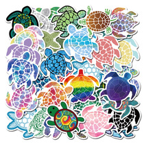  41 colorful cartoon turtle turtle animation stickers Laptop suitcase suitcase electric car stickers