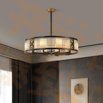 ? Model room all copper new Chinese chandelier modern simple light luxury living room lamp restaurant Chinese style round crystal