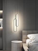 Nordic bedroom bedside chandelier modern simple creative living room background wall Net red light luxury minimalist long line chandelier