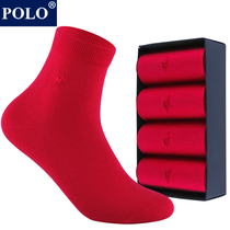polo Red socks mens born year married summer thin cotton big red deodorant sweat absorption mens socks