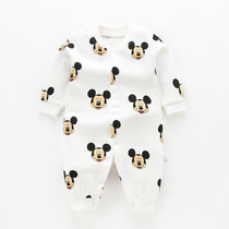 Newborn Clothes 0-3 Months Baby Spring Autumn Pure Cotton Khae Woman Male Baby Long Sleeve One-piece Suit Spring Summer Pyjamas