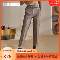 Luo Yi retro plaid commuter straight suit pants womens new intellectual professional self-cultivation ankle-length pants sub 03560