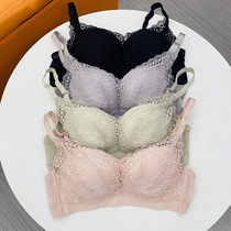 No steel rim bra underwear 1cm medium thickness B cup Q elastic soft comfortable breathable seaweed Cup sexy three button 8936