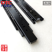 DTC Dongtai slide rail cabinet runway three-section drawer track ball mute slide side rail electrophoresis black