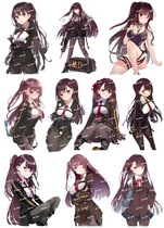 Large F0315-07 Girl frontline Game Anime Laptop Car travel trolley case Waterproof sticker
