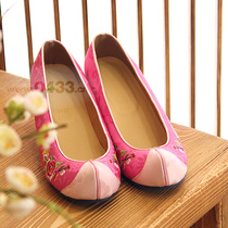 Korea original imported traditional hanbok embroidered hook shoes rose pink 5cm high heel H-P02768