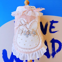 Pink rabbit pearl embroidered cute bear coat bear bubble original new pet autumn winter warm clothes