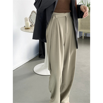 Pituitary Western Pants Woman 2022 new fall High waist display slim drag pants wide leg casual pants Korean version loose trousers