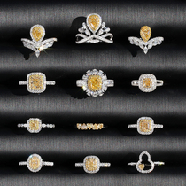 Wanlun jewelry 18k platinum yellow diamond ring necklace earrings GIA color diamond color color color spot shopkeeper recommended