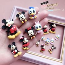 Mickey Mouse and Donald Duck Mini Cute Resin Accessories 5 Wooden Wood DIY Community Bow Hair Accessories Material