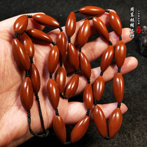 Zhoushan olive nuclear carving hand string Su Gong master pure handmade neck single seed long string pearl 1 0 old oil Nuclear Man