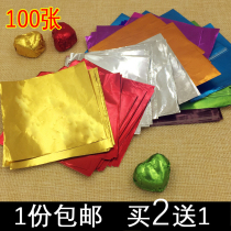 8 * 8cm packaging tin foil foil wrapped chocolate brown sugar flower tea tin paper candy sesame Ball Packaging Paper 100 sheets