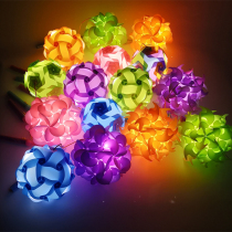 New year childrens hand lantern handmade diy glowing plastic lantern material package night market atmosphere flower lantern