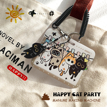 HAPPY Original cute tanning cat kitty pupil meal card for couples meal card Campus Card