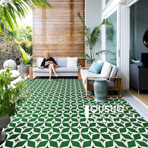Fun House Moroccan dark green small flower tiles balcony patio parquet floral slices kitchen bathroom retro tiles