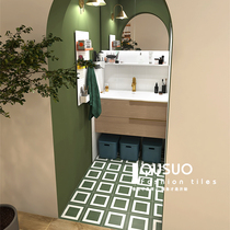 Fun green retro bathroom tile toilet bathroom tile toilet small tile French kitchen balcony wall tile floor tiles