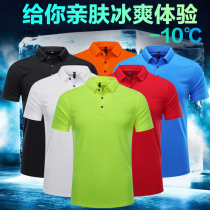 Polo shirt custom t Mens quick-drying clothes sports perspiration breathable lapel short sleeve T-shirt fitness training suit activity printing